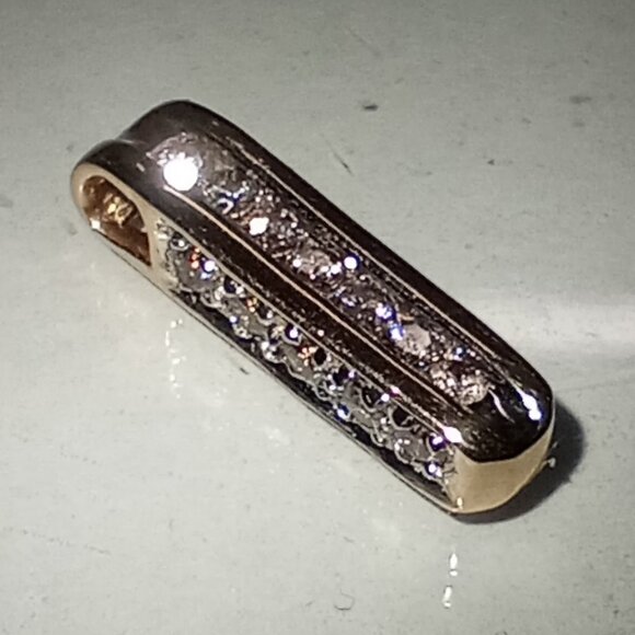 14Kt Yellow Gold 3-Sided ½-Carat Diamond Cluster Slide - Picture 1 of 4